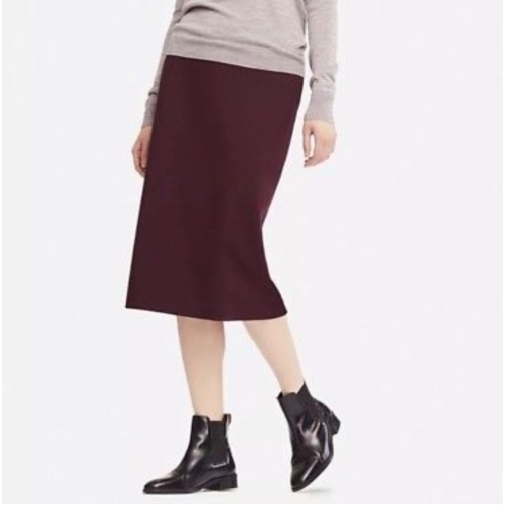 Uniqlo Wool Blend Burgundy Pencil Skirt ✏️ EUC